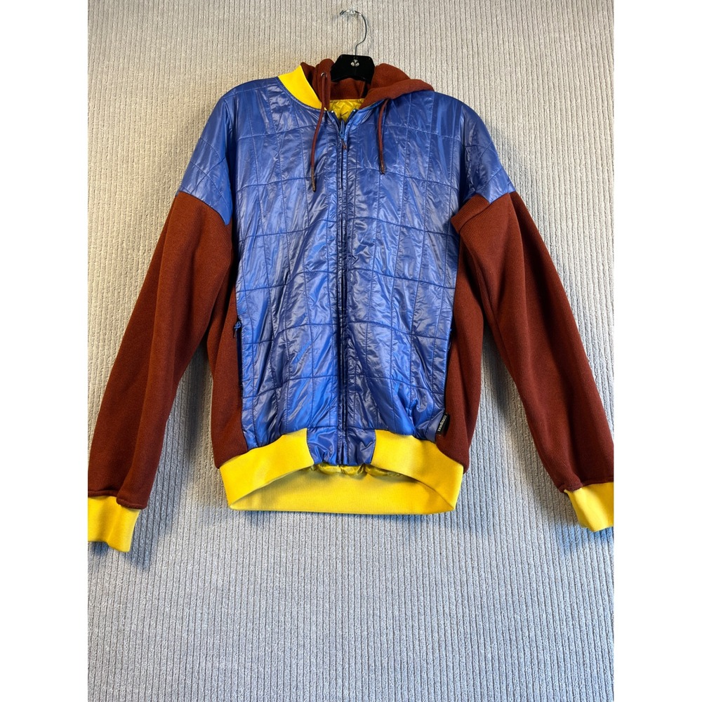 Cotopaxi Kusa Hybrid Jacket Mens M Blue Rust Yellow Llama Insulation Polartec